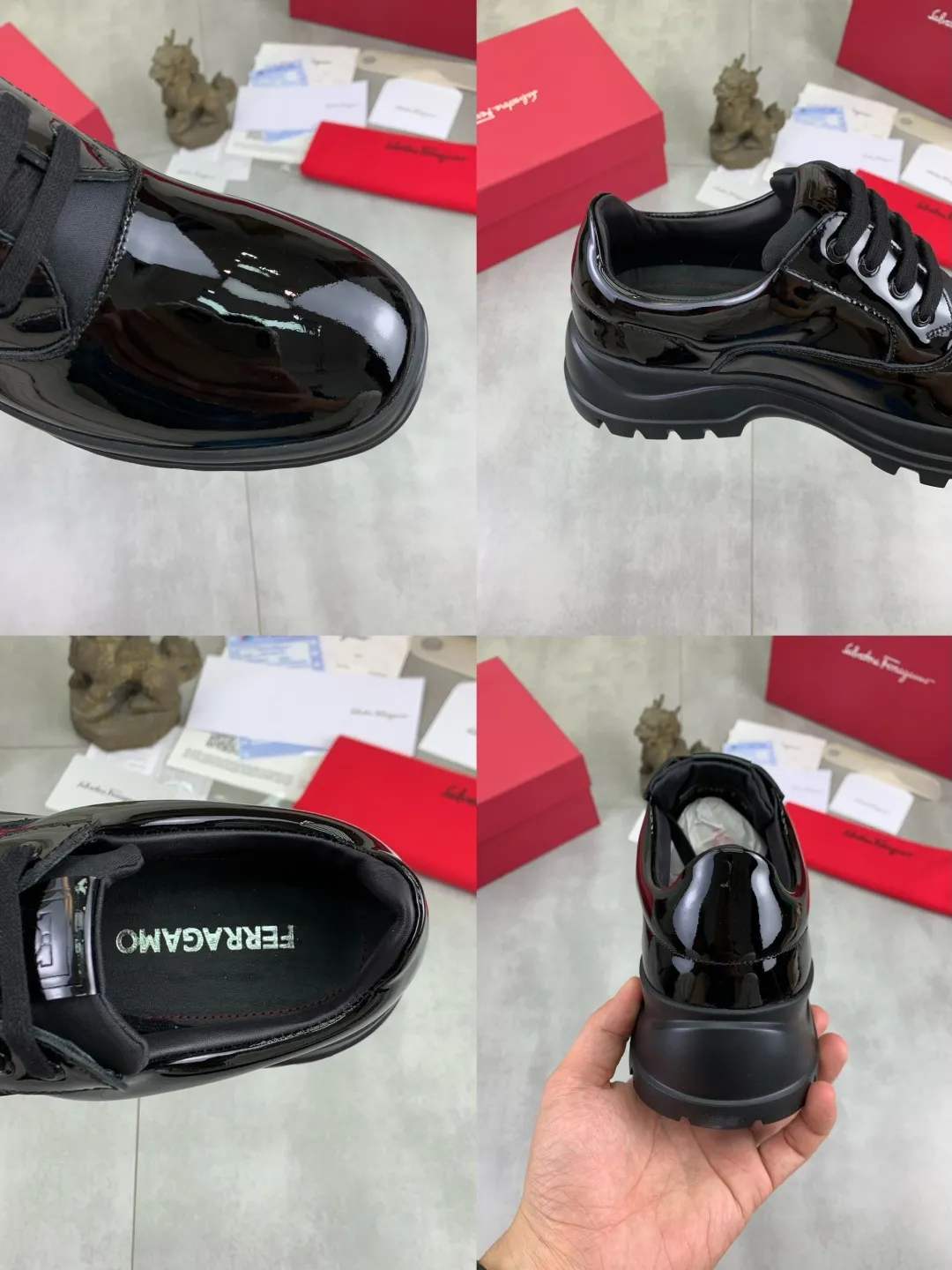 Men's men's shoes💰P640💰【New style】High quality water-dyed cowhide 🆘【Salvatore Ferragamo】Ferragamo's latest casual business leather shoes for men! Listed simultaneously! The fabric is made of specially imported original calfskin, and the interior is made of imported water-dyed cowhide. It is absolutely luxurious and leads the fashion trend. High-end foam outsole, matching sizes: 38-44 (45 and 46 can be customized) 4️⃣ colors available